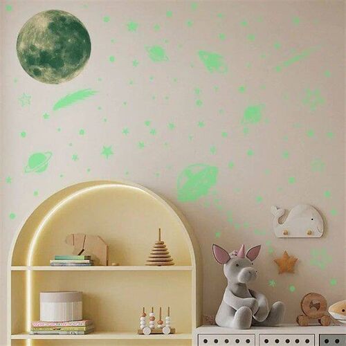 3D Planet Meteor Luminous Wall Stickers Home Decortion