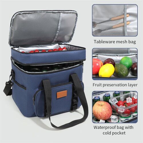 Large Capacity Collapsible Cooler Bag Insulated Picnic Lunch
