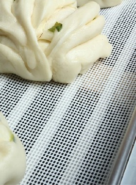 1一米一圆形蒸馍布 硅胶不粘笼屉垫子 蒸馒头免刷油白色网格笼屉