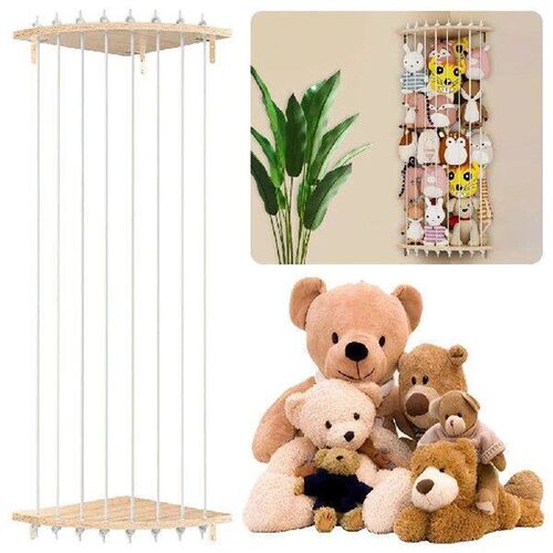Wood Stuffed Animal Holder with Led Light and Adjustable