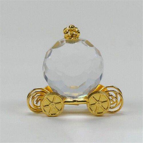 Exquisite Crystal Pumpkin Car Mini Clear Crystal Crafts