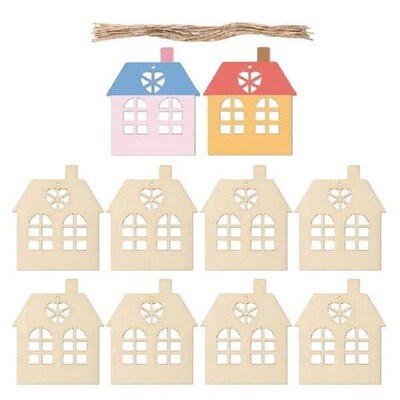 Wooden House Cutout House Shaped Wood Embellishment Cutout