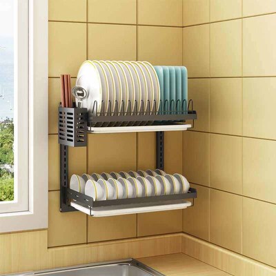 Stainless steel drain bowl rack, kitchen utensils storage