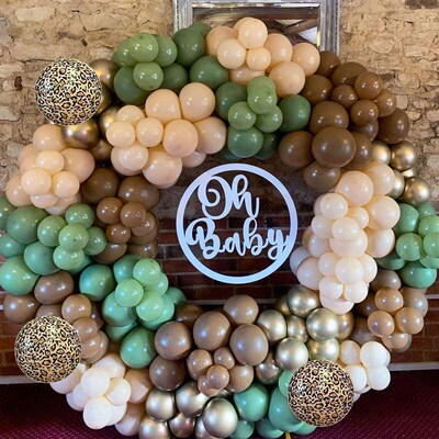 Jungle Birthday Balloons Arch Garland Kit Pink Green Safari