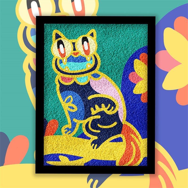 卡通复古瓦猫猫咪非遗纸浆画手工diy材料包肌理装饰画亲子活动,家居饰品,DIY/数字油画,淘宝优惠券,粉丝福利购,淘宝优惠卷