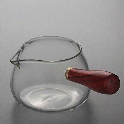 Milk Chinese Style Glass Sharing Tea Cup Transparent Wooden