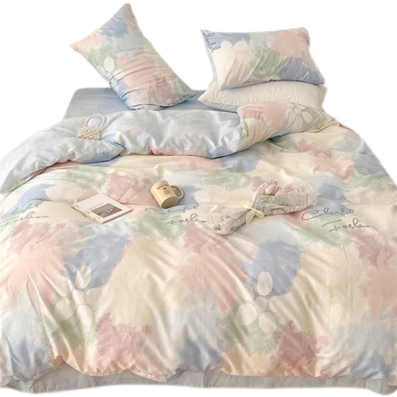 4pc bedsheet set bed sheet quilt blanket duvet cover sets - 实物图