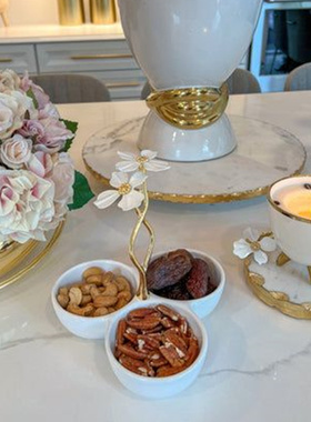 花器底座大理石花瓶摆台餐桌中央摆件装饰品电视柜酒柜玄关家居