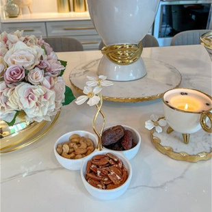 花器底座大理石花瓶摆台餐桌中央摆件装饰品电视柜酒柜玄关家居