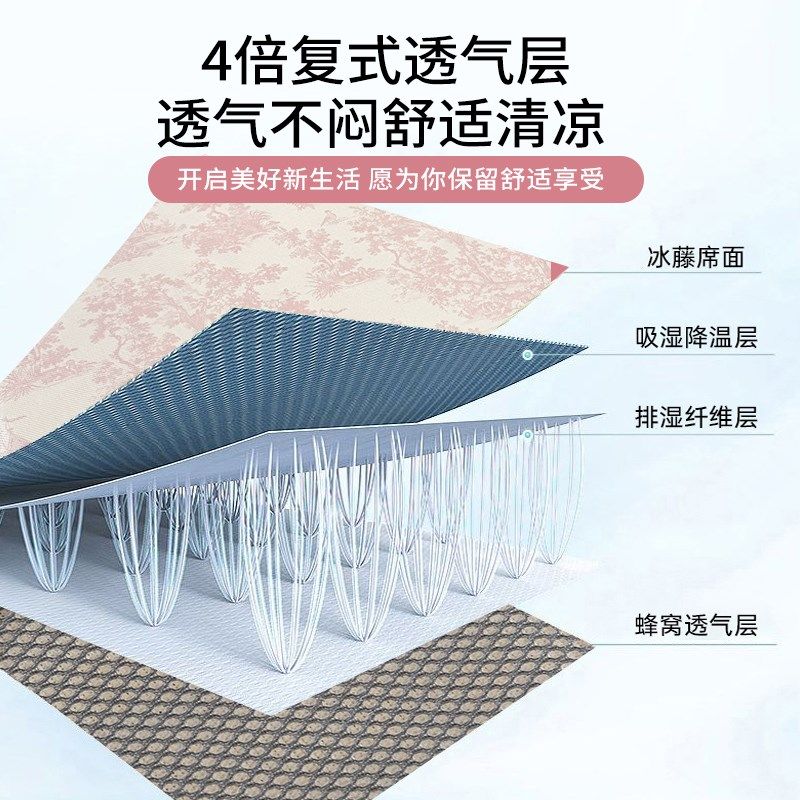 类冰藤席冰丝凉席三件床垫夏天20新款可机洗空调软席子竹席,床上用品,凉席/草席/麻席,淘宝优惠券,粉丝福利购,淘宝优惠卷