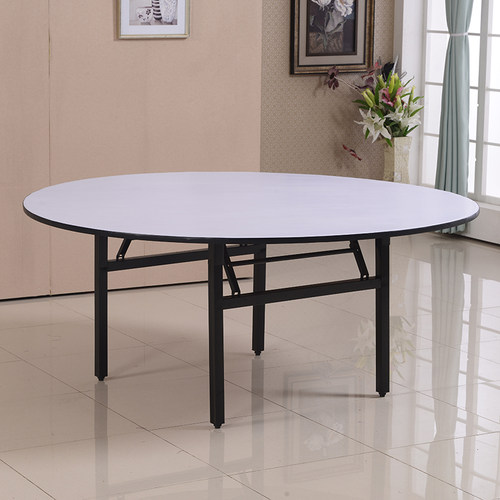 酒店饭店餐桌大圆桌椅酒席宴会厅圆桌PVC防水餐桌家用折叠圆桌面