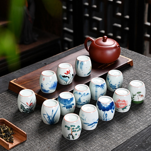 手绘古青瓷盖置紫砂壶盖托盖碗盖置架茶道配件盖托架茶桌摆件盖置