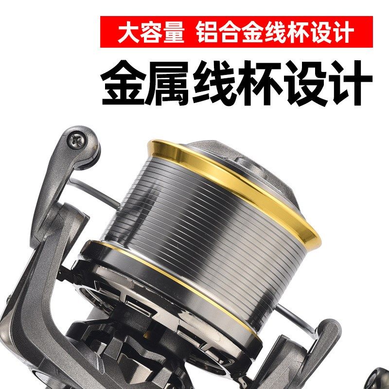 力加远投轮防海水超大号浅线杯9000- 14000全金属渔轮鱼线轮锚鱼