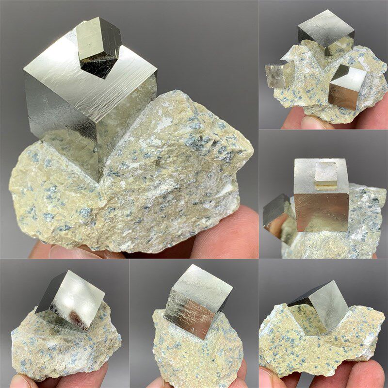 天然西班牙立方体黄铁矿矿物晶体矿石原石矿标宝石观赏收藏品摆件