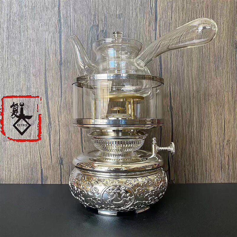 空气灯精品复古茶灯 煮茶煤油灯煮水铜茶炉 中式功夫茶明火铜茶器