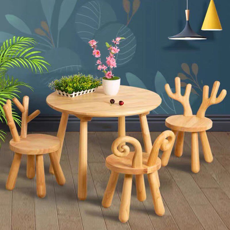 全实木儿童学习桌原木风宝宝游戏桌幼儿园橡木玩具桌手工阅读桌,住宅家具,儿童桌/手工桌,淘宝优惠券,粉丝福利购,淘宝优惠卷