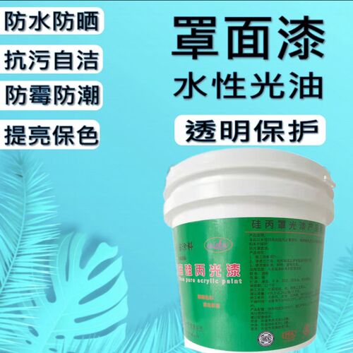 水性哑光亮光罩面漆透明内外墙涂料防水真石漆墙绘抗污地面保护漆