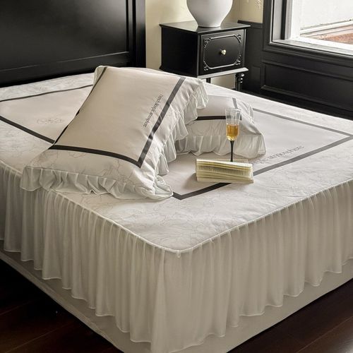 法式类冰丝凉席三件床裙款心夏季家用空调席子可水洗机洗