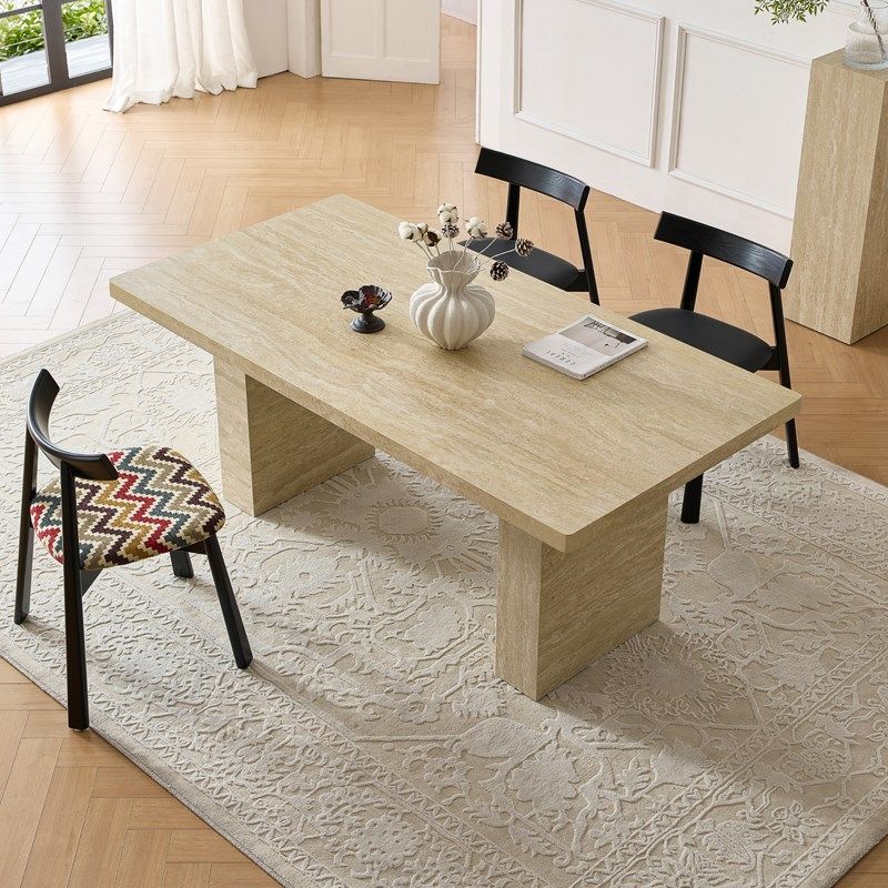 吉诺威洞石岩板餐桌椅202新款长方形高级法式复古诧寂风饭桌家用,住宅家具,岩板餐桌,淘宝优惠券,粉丝福利购,淘宝优惠卷