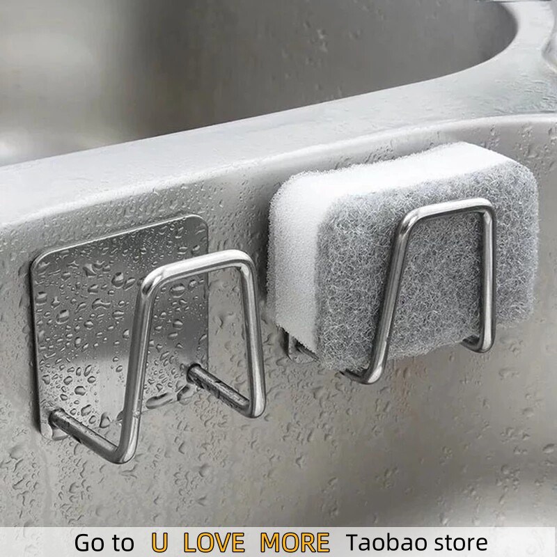 Kitchen Stainless Steel Sponge Drain Rack Steel Ball Sink Co - 实物图