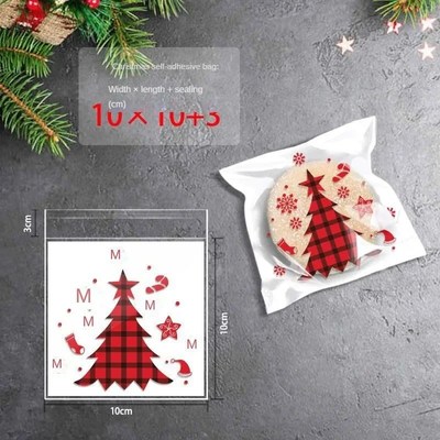 100pcs Christmas Candy Bags Santa Claus Reindeer Snacks Gift