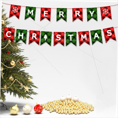 Christmas flag hanging festive banners Christmas party圣诞节