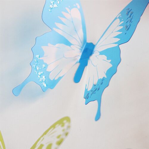 18pcs/lot 3d Effect Crystal Butterflies Wall Sticker Beautif