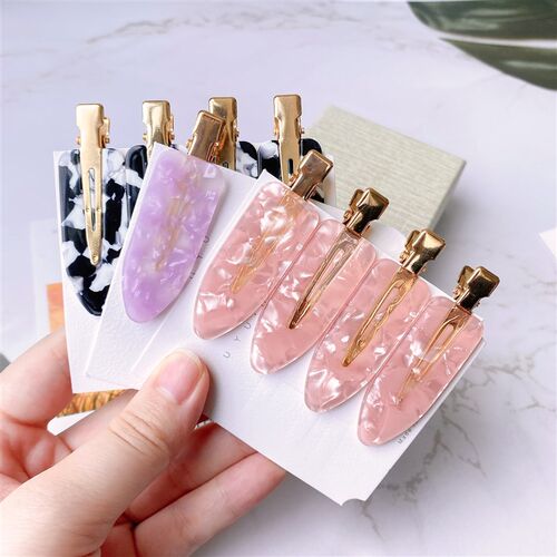4 Pcs Simple Wild Leopard Seamless Hair Clip Women Acetate S