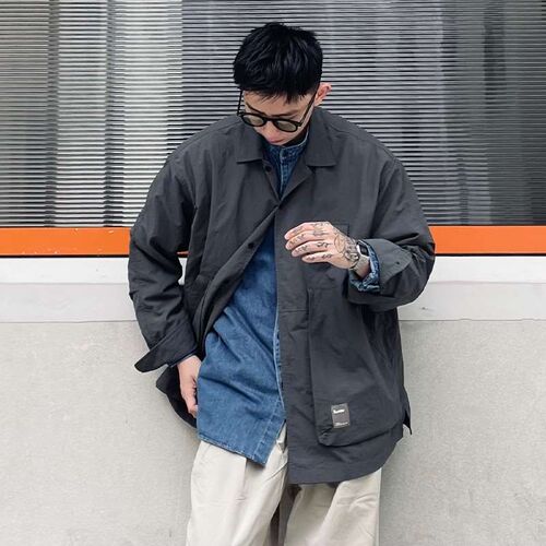 City Fanpin Tooling Shirt Long-sleeved Multi-pocket tendy Br