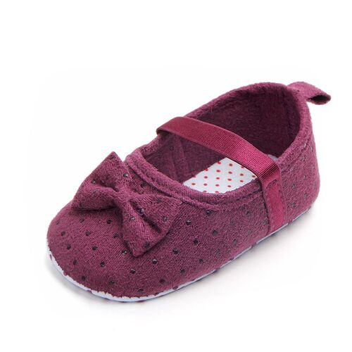 ThreeColor Bow Princess Baby Shoes Soft AntiSlip Walker Shoe