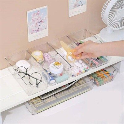 Transparent Transparent Desk Storage Box Plastic Wave Point