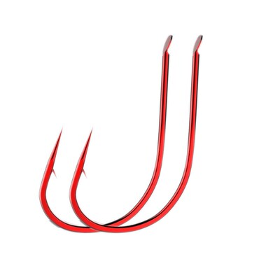 Barbed Red Fishing Hooks for Seabass Bulk Hooks for Raft Fis