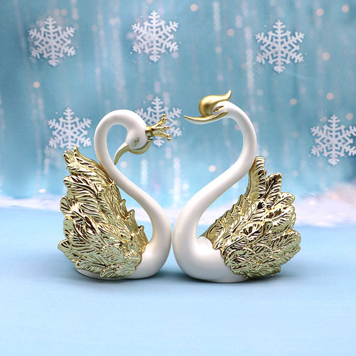 2pcs Swan Model Cute Figurine Collectibles Cute Car Interior