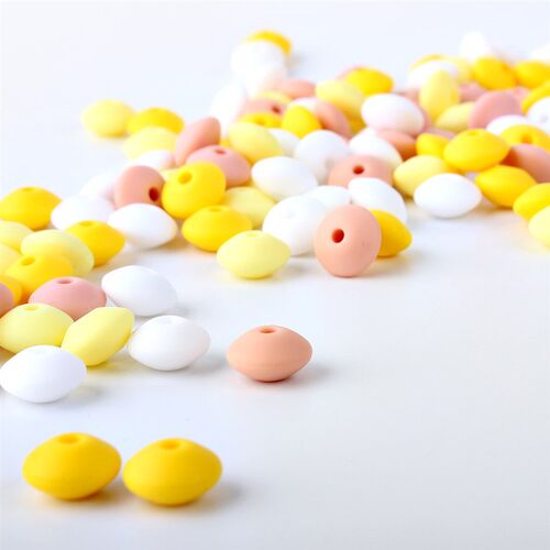 50Pcs Pearl Silicone Beads 12mm Perle Silicone Dentition DIY
