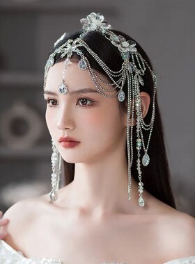 New Bridal Headdress Eyebrow Pendant Head Chain Wedding Dres