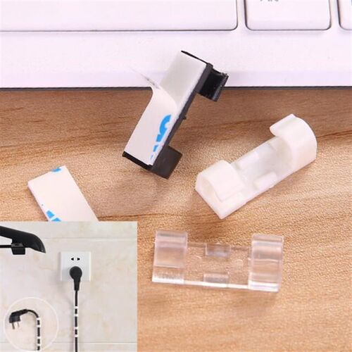 20PCS Cable Drop Clip Desk Tidy Organizer Wire Cord Lead USB