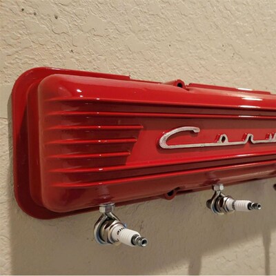 Vintage Corvette Script Valve Cover Rack复古车库火花塞装饰架