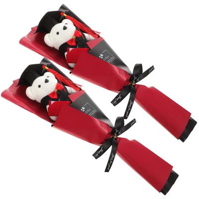 2 Pcs Graduation Bear Grad Bear Bouquet Mu?ecos De Peluche