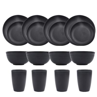 Wheat Straw Cereal Bowls Bowl Cup Household Dining Plate Set