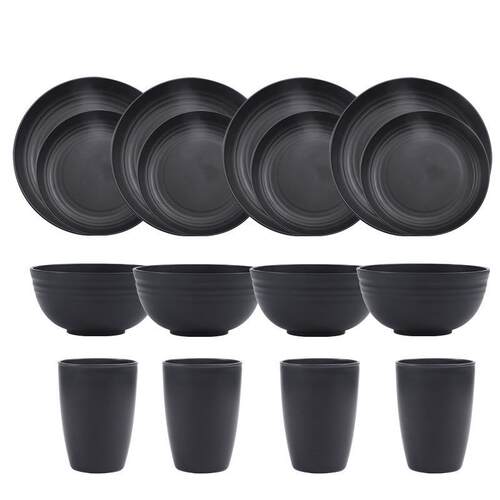 Wheat Straw Cereal Bowls Bowl Cup Household Dining Plate Set