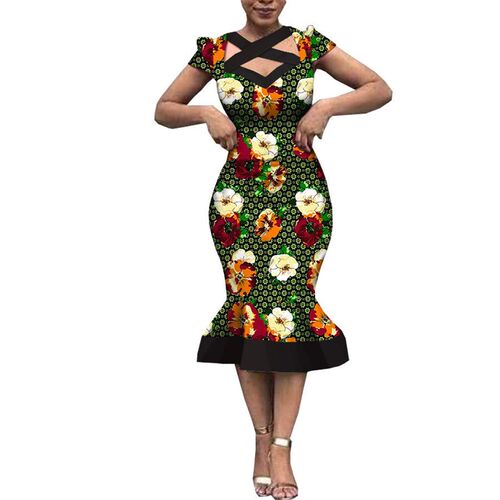 African Women Wedding Clothing Fashion Lady Elegant Wax Prin