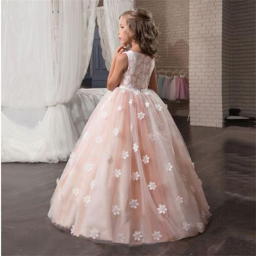 Vintage Flower Girls Dress for Wedding Evening Children Prin