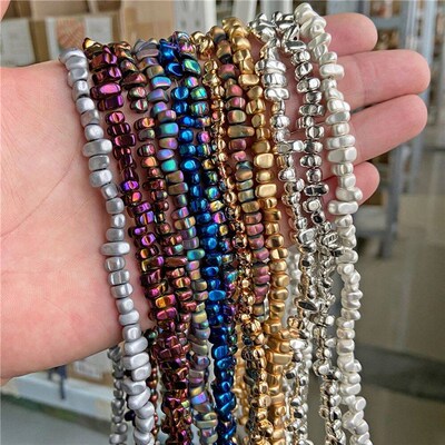 Irregular Natural Hematite Stone Chips Beads 5-10mm Multicol