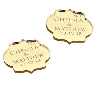 20/50/100Pcs Personalized Tag Engraved Mirror Acrylic Love C