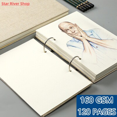 Sketchbook Retro Spiral Linen Hardcover Notebook 120 Pages 1