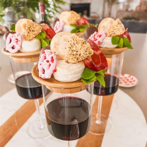 Wine Glass Charcuterie Topper防杂物喷溅红酒杯盖杯垫甜品托盘