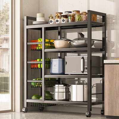 Kitchen storage rack bathroom Shelf Trolley iron shelves
