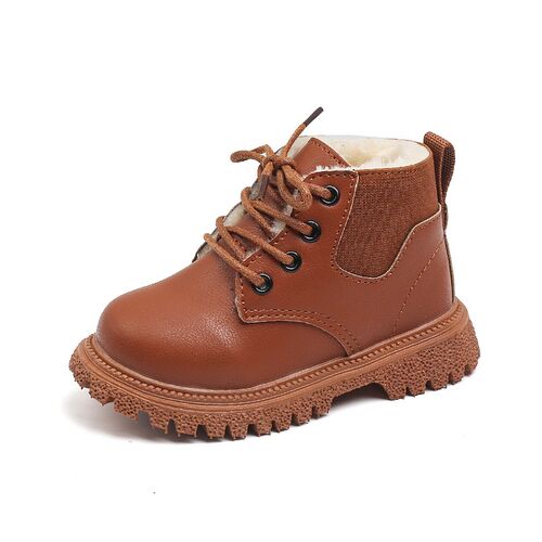 Winter Kids British Style Cotton Boots Side Zipper Fashion A