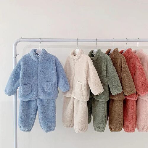 Childrens Suits Winter Baby Boys Girls Clothes Plus Velvet