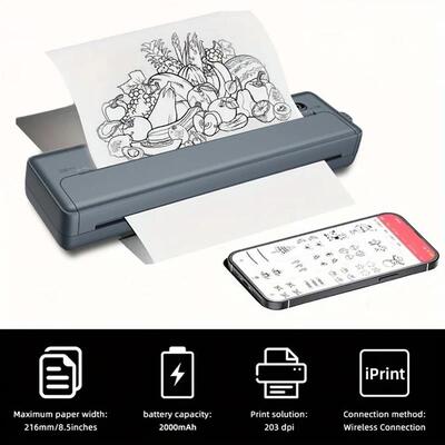 A4 Portable Printer, Lightweight And Compact Thermal Mobile